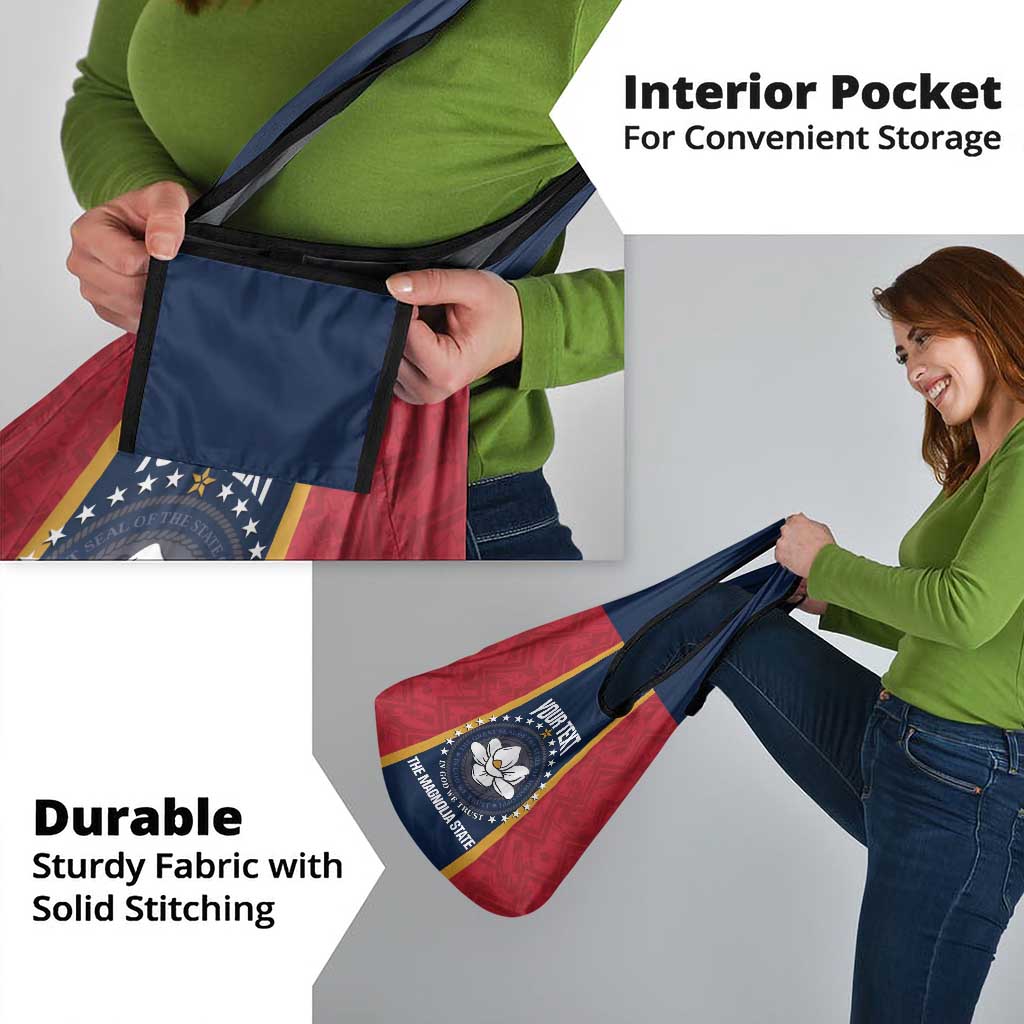 United States Mississippi Grocery Bag Magnolia State Flag Style