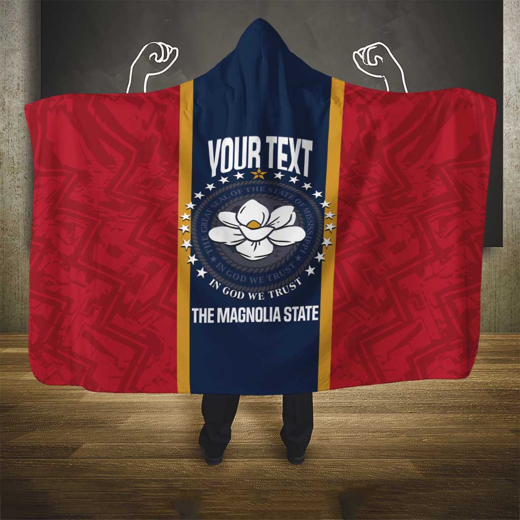 United States Mississippi Hooded Blanket Magnolia State Flag Style
