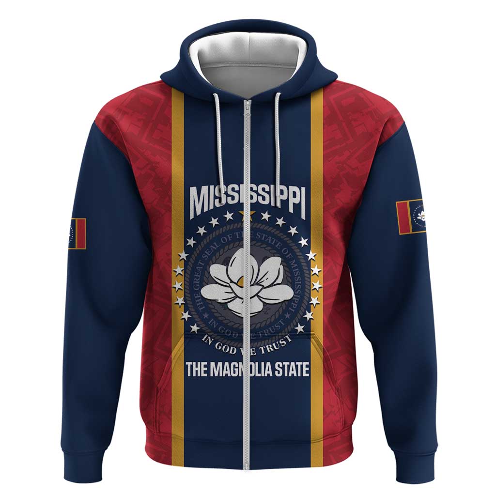 United States Mississippi Hoodie Magnolia State Flag Style