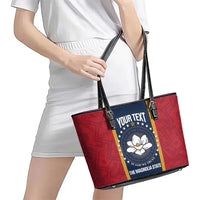 United States Mississippi Leather Tote Bag Magnolia State Flag Style