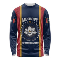 United States Mississippi Long Sleeve Shirt Magnolia State Flag Style