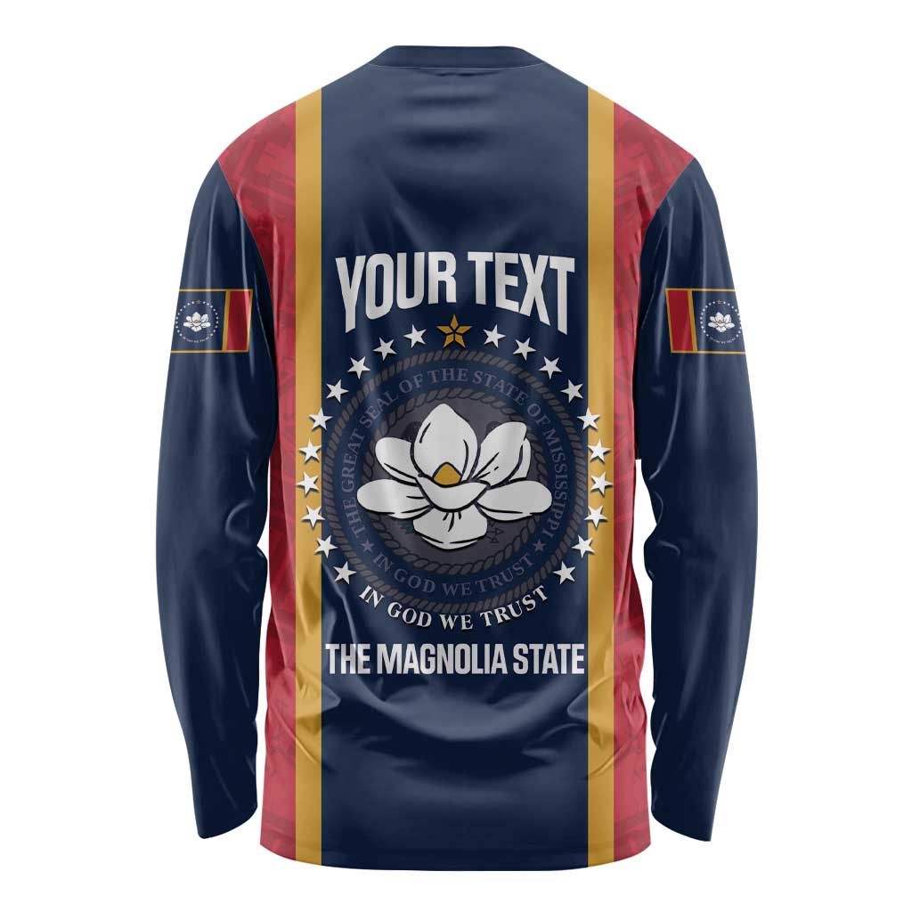 United States Mississippi Long Sleeve Shirt Magnolia State Flag Style
