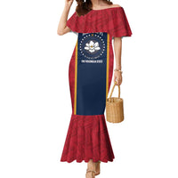 United States Mississippi Mermaid Dress Magnolia State Flag Style