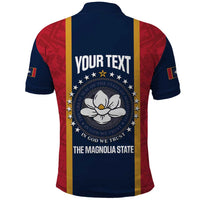 United States Mississippi Polo Shirt Magnolia State Flag Style