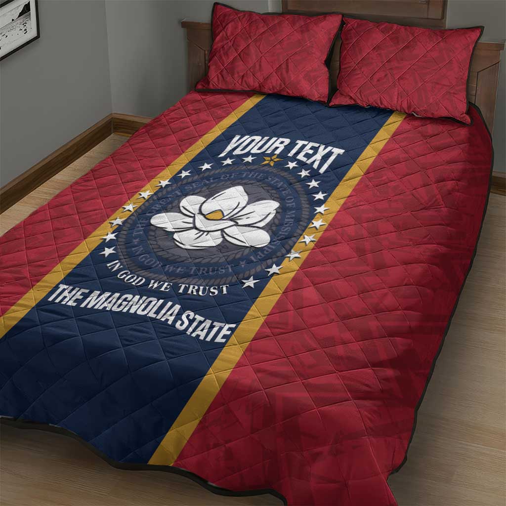 United States Mississippi Quilt Bed Set Magnolia State Flag Style