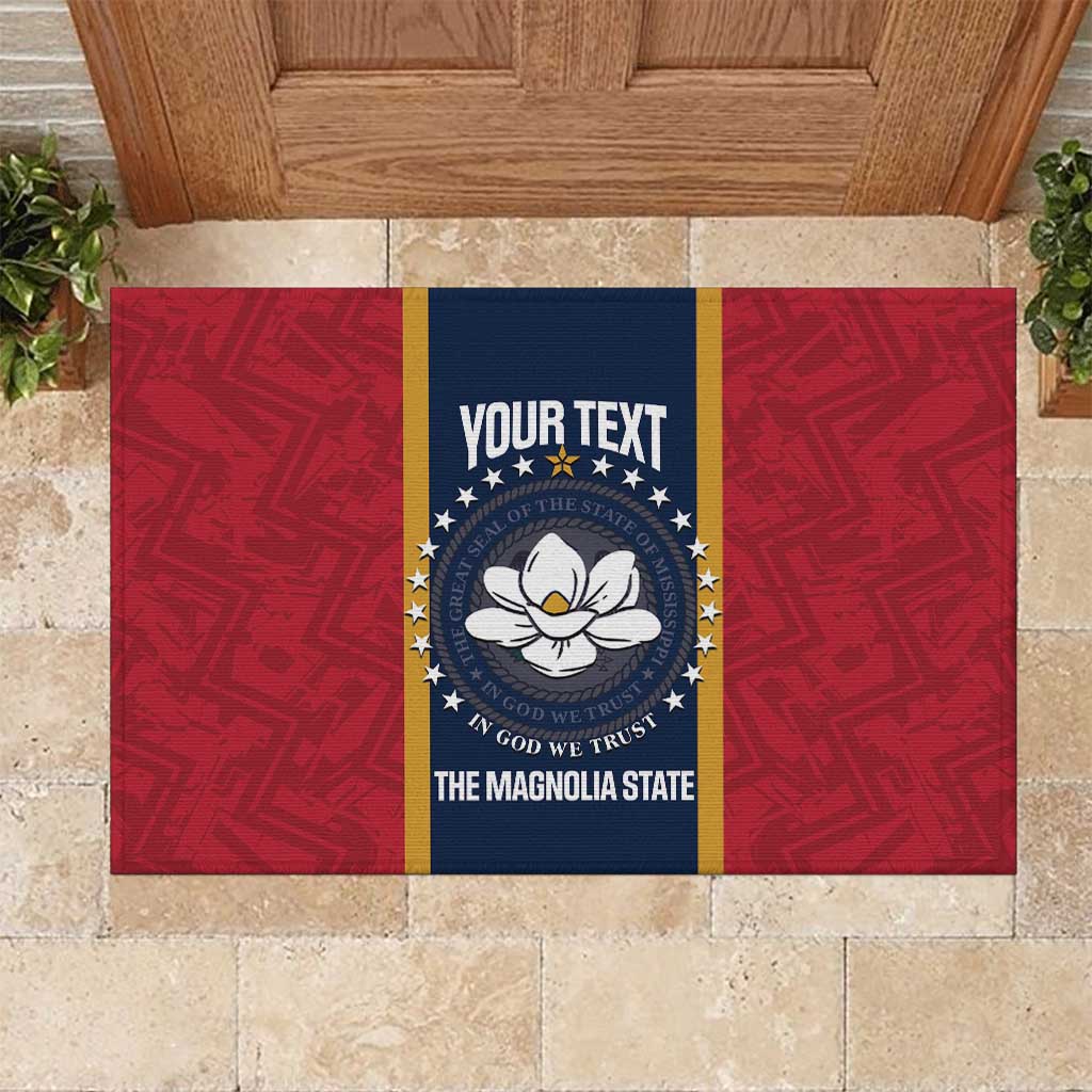 United States Mississippi Rubber Doormat Magnolia State Flag Style