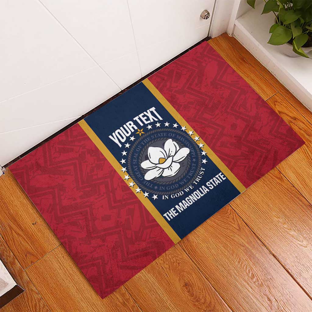 United States Mississippi Rubber Doormat Magnolia State Flag Style