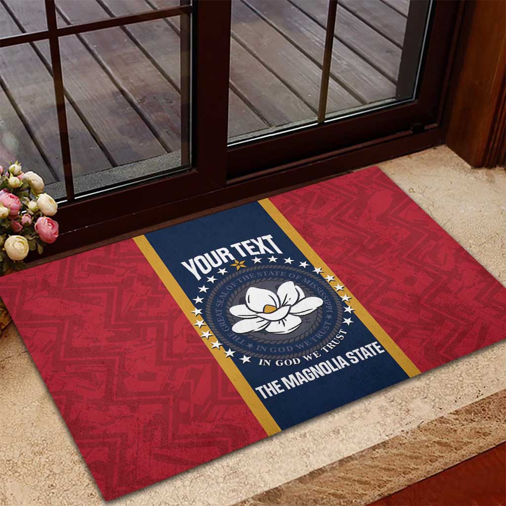 United States Mississippi Rubber Doormat Magnolia State Flag Style