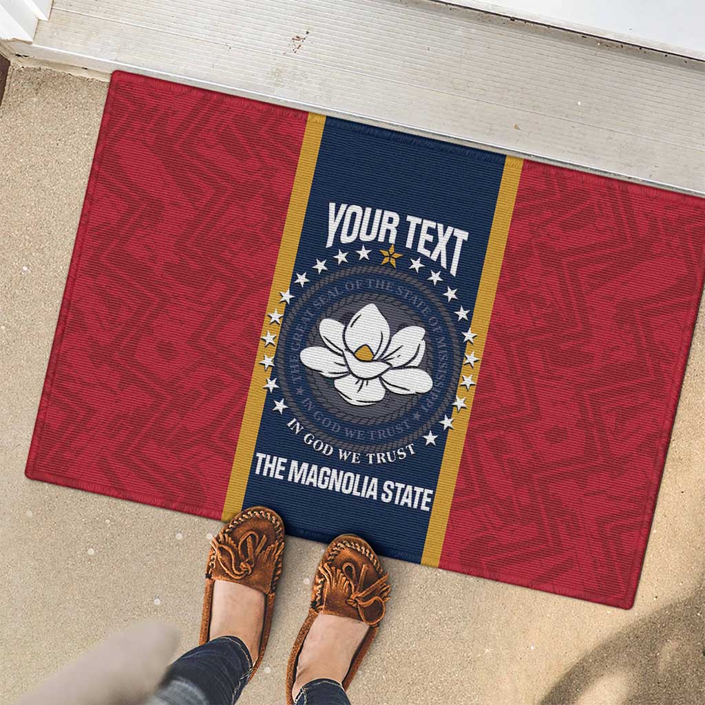 United States Mississippi Rubber Doormat Magnolia State Flag Style