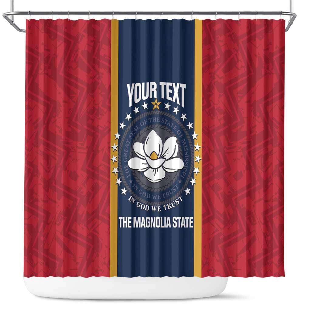United States Mississippi Shower Curtain Magnolia State Flag Style
