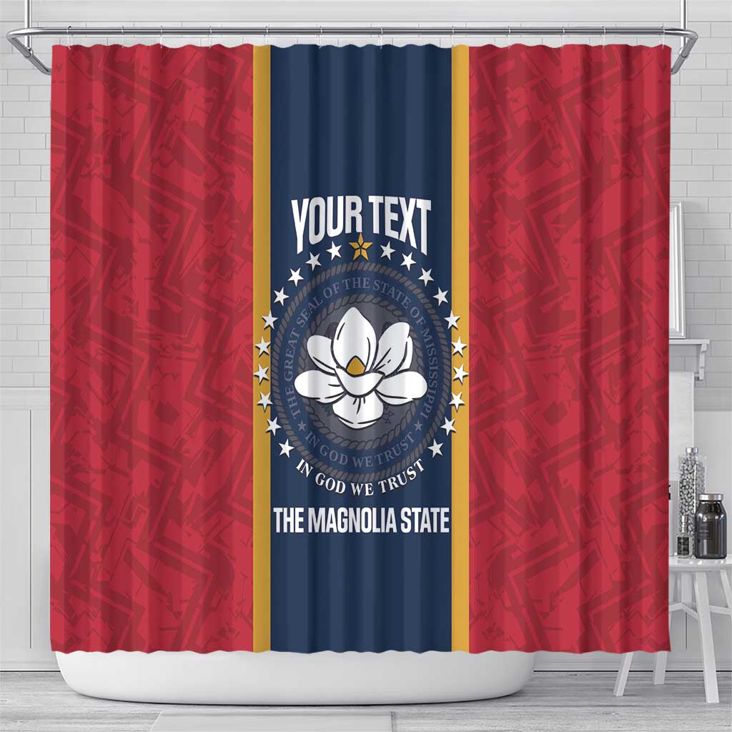 United States Mississippi Shower Curtain Magnolia State Flag Style