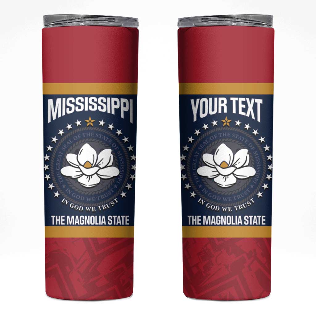 United States Mississippi Skinny Tumbler Magnolia State Flag Style