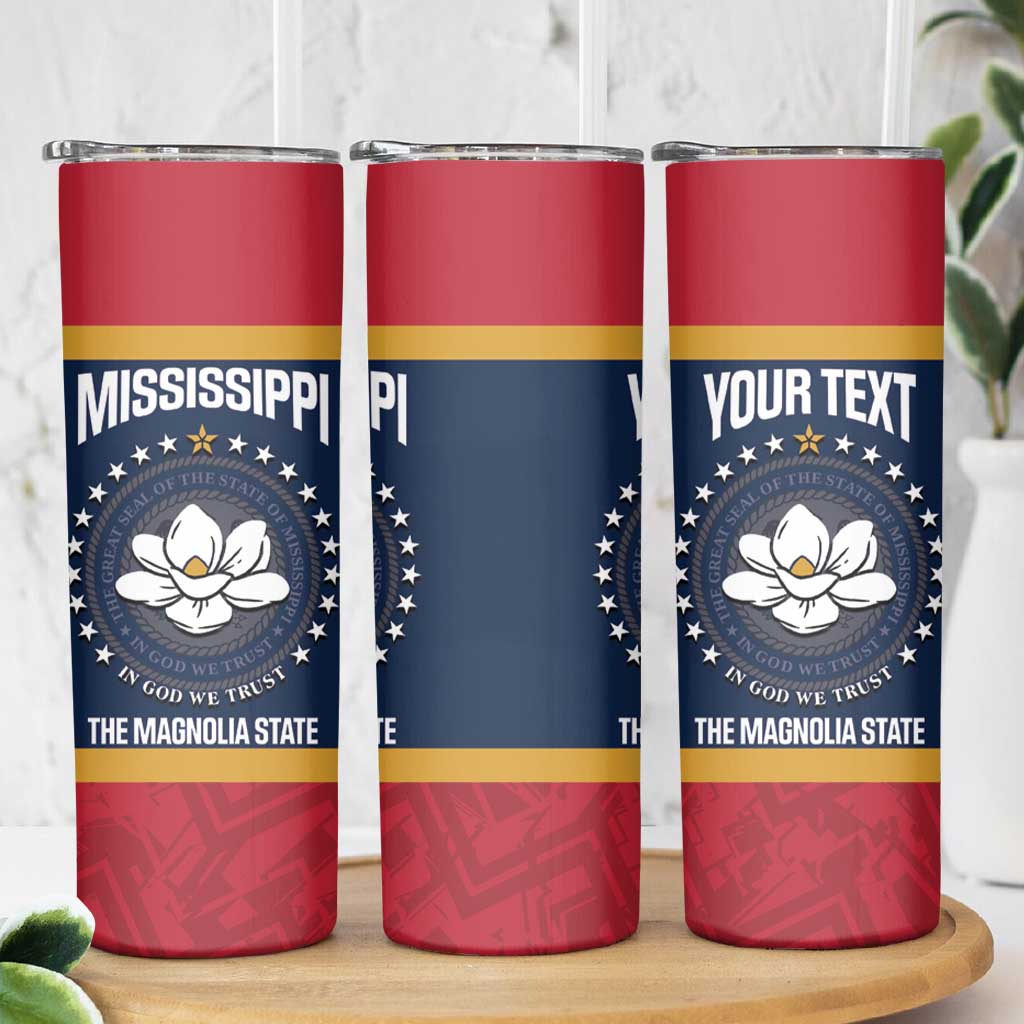 United States Mississippi Skinny Tumbler Magnolia State Flag Style