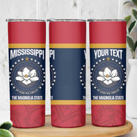 United States Mississippi Skinny Tumbler Magnolia State Flag Style