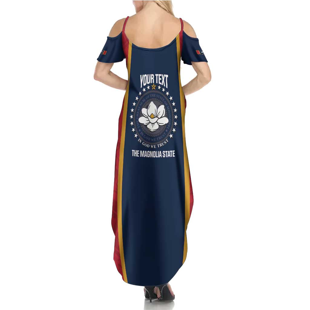 United States Mississippi Summer Maxi Dress Magnolia State Flag Style