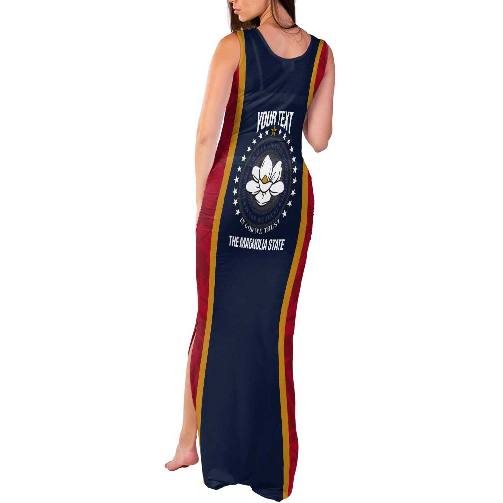 United States Mississippi Tank Maxi Dress Magnolia State Flag Style