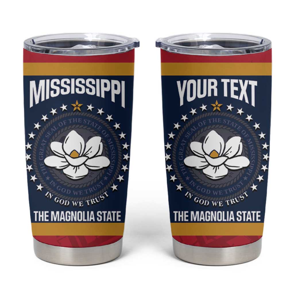 United States Mississippi Tumbler Cup Magnolia State Flag Style