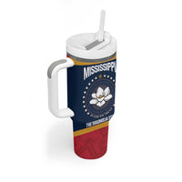 United States Mississippi Tumbler With Handle Magnolia State Flag Style