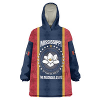 United States Mississippi Wearable Blanket Hoodie Magnolia State Flag Style
