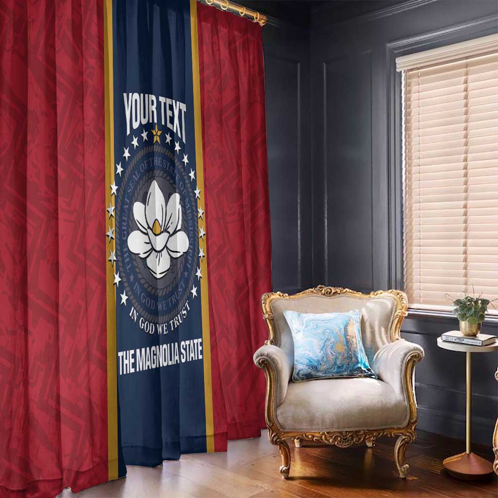 United States Mississippi Window Curtain Magnolia State Flag Style