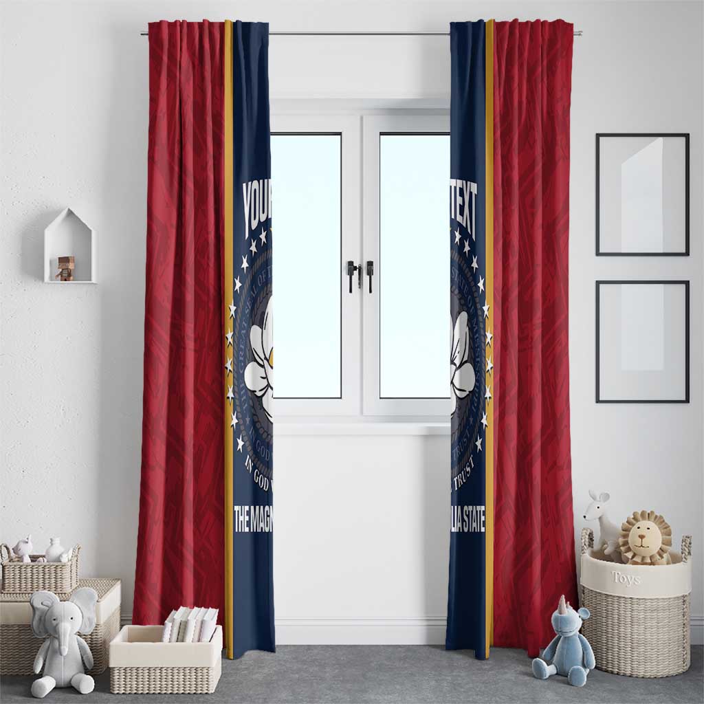United States Mississippi Window Curtain Magnolia State Flag Style
