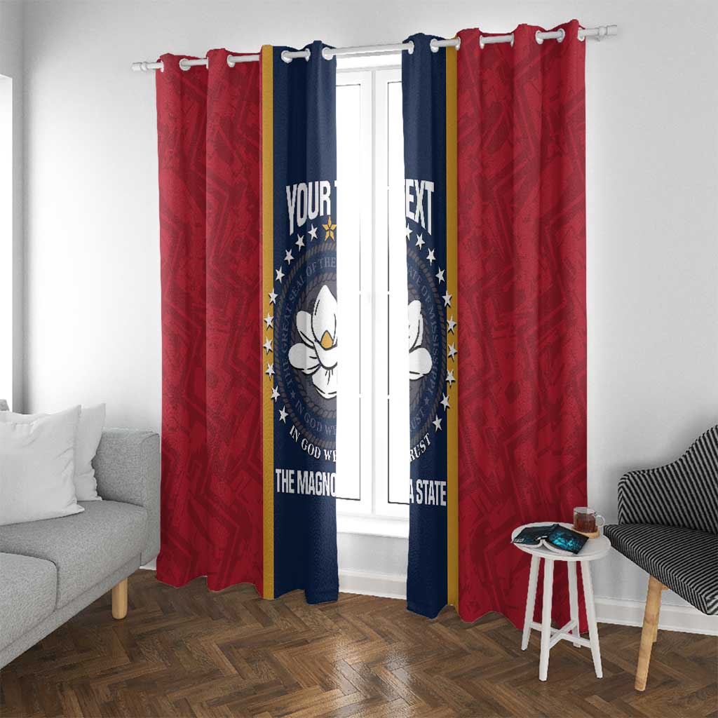 United States Mississippi Window Curtain Magnolia State Flag Style