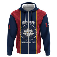 United States Mississippi Zip Hoodie Magnolia State Flag Style