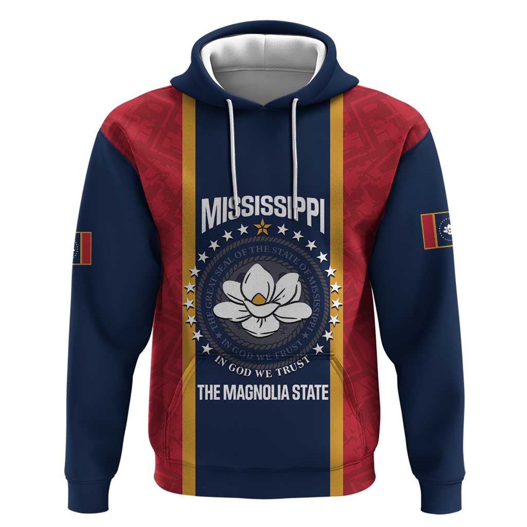 United States Mississippi Zip Hoodie Magnolia State Flag Style
