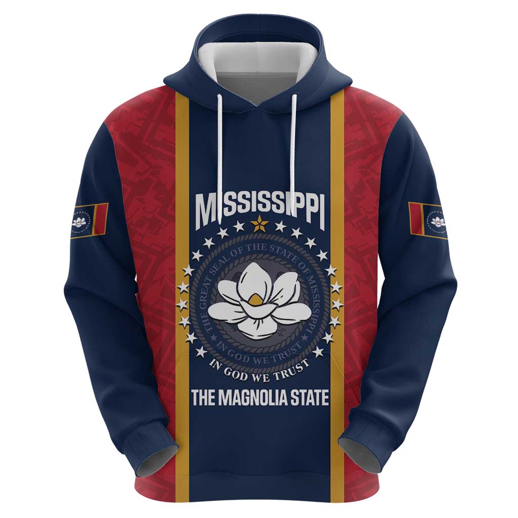 United States Mississippi Zip Hoodie Magnolia State Flag Style