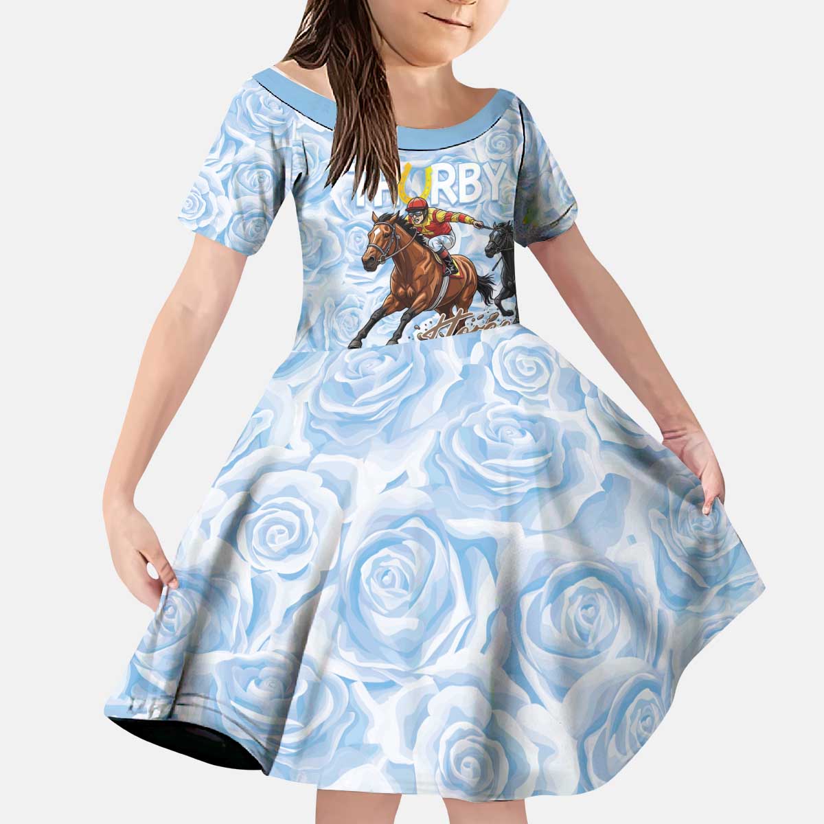 Kentucky Horse Racing Thurby Kid Short Sleeve Dress