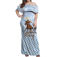 Kentucky Horse Racing Thurby Off Shoulder Maxi Dress
