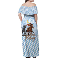 Kentucky Horse Racing Thurby Off Shoulder Maxi Dress