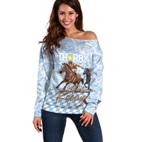Kentucky Horse Racing Thurby Off Shoulder Sweater