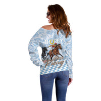 Kentucky Horse Racing Thurby Off Shoulder Sweater