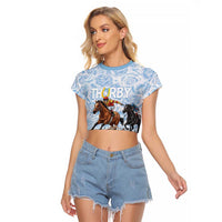 Kentucky Horse Racing Thurby Raglan Cropped T Shirt