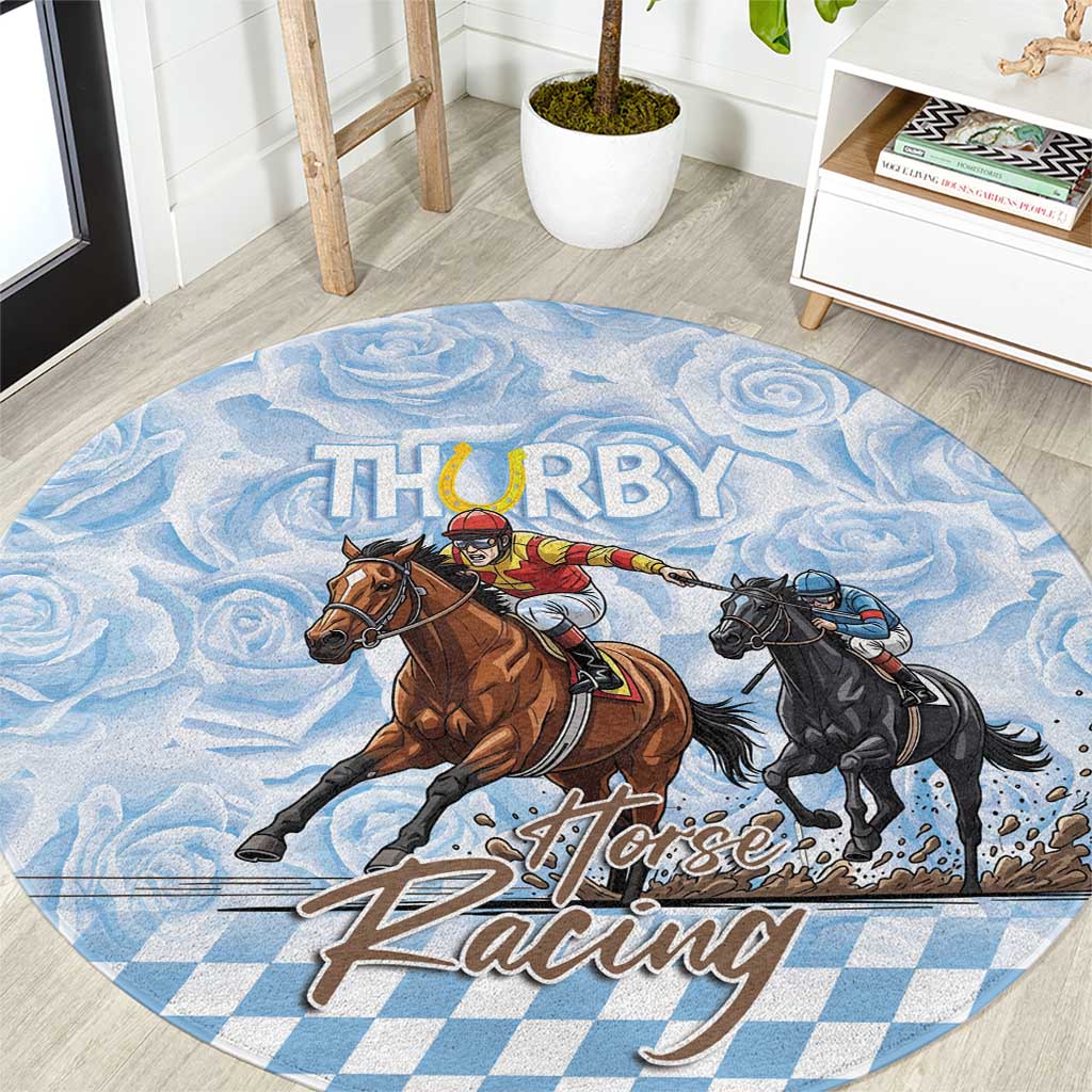 Kentucky Horse Racing Thurby Round Carpet