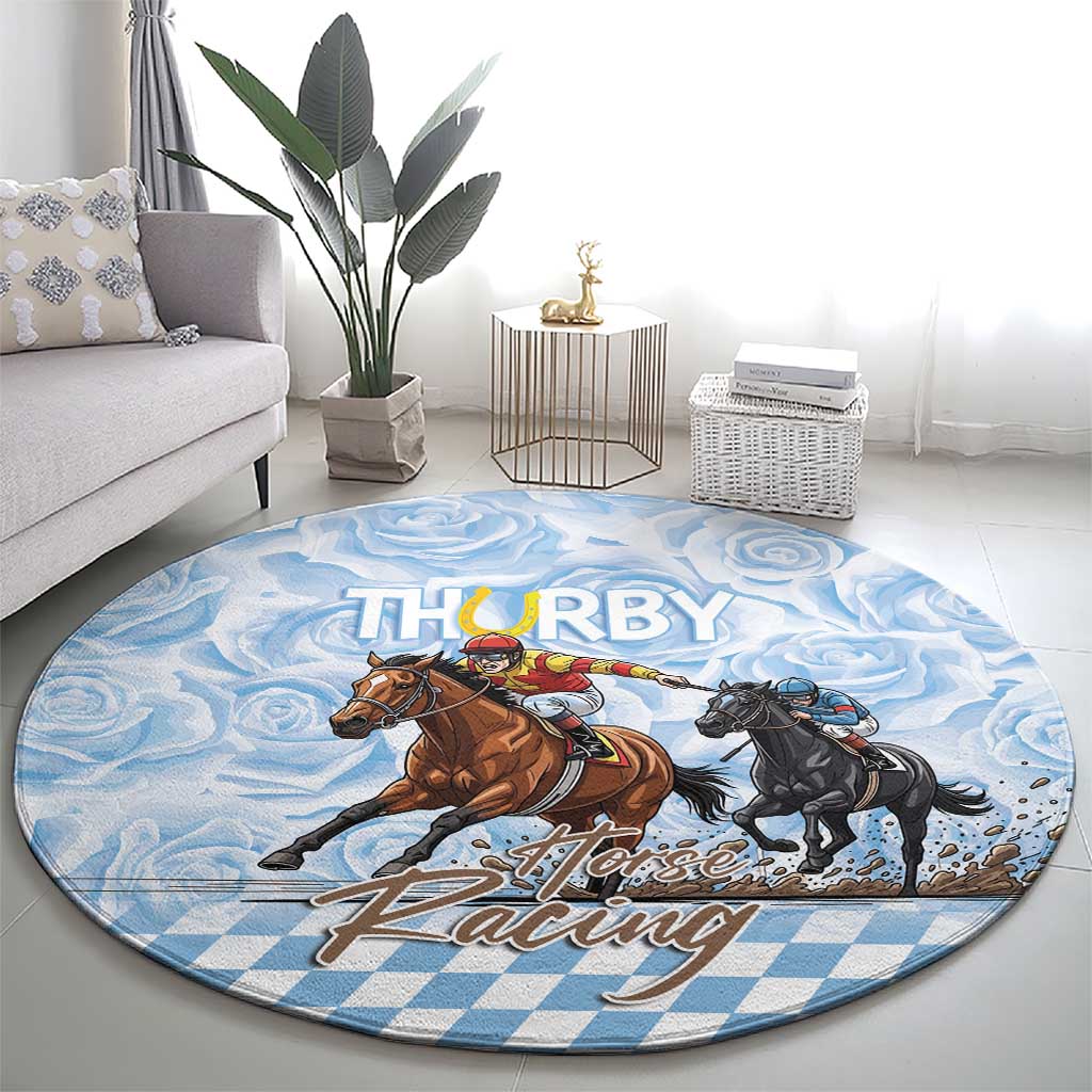 Kentucky Horse Racing Thurby Round Carpet