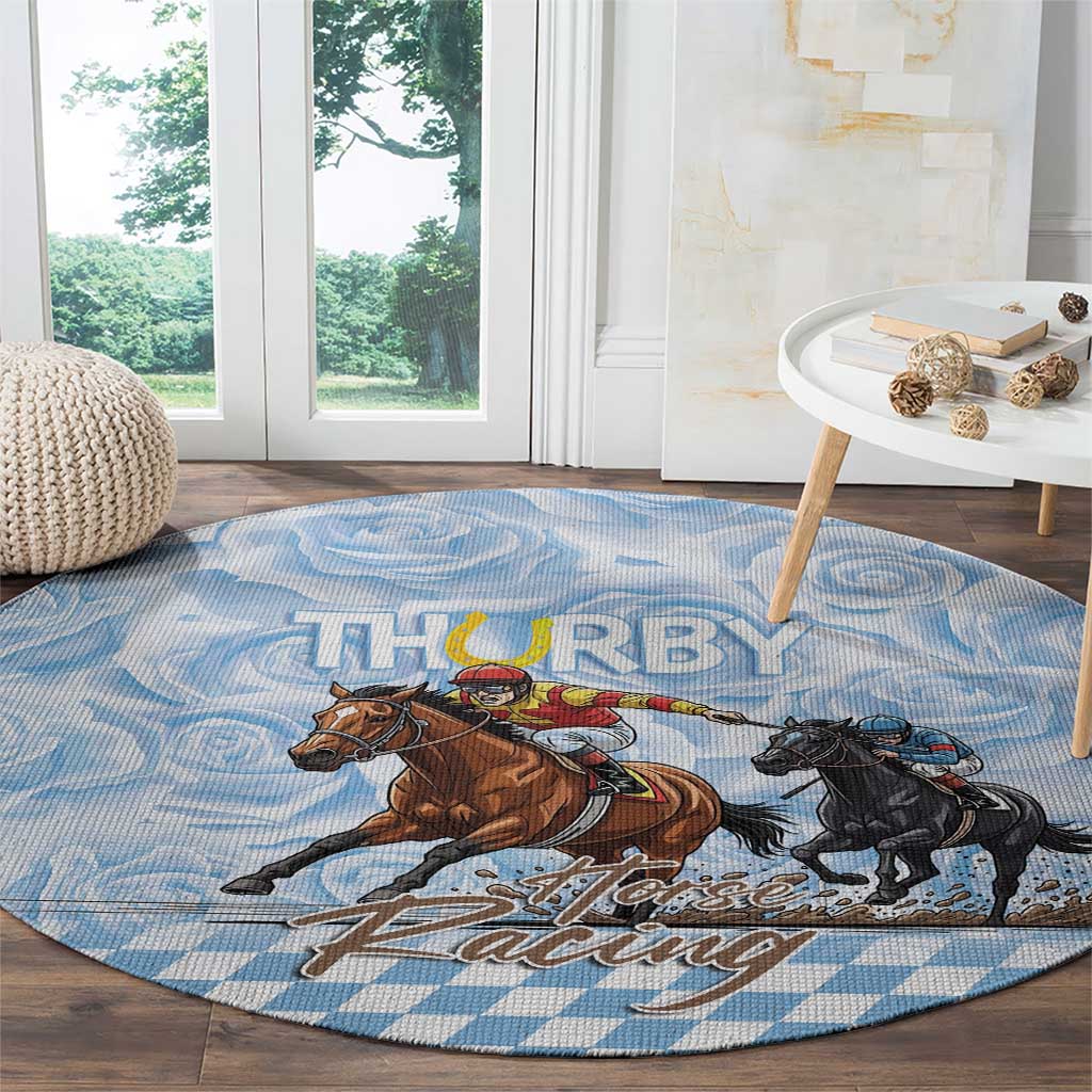 Kentucky Horse Racing Thurby Round Carpet