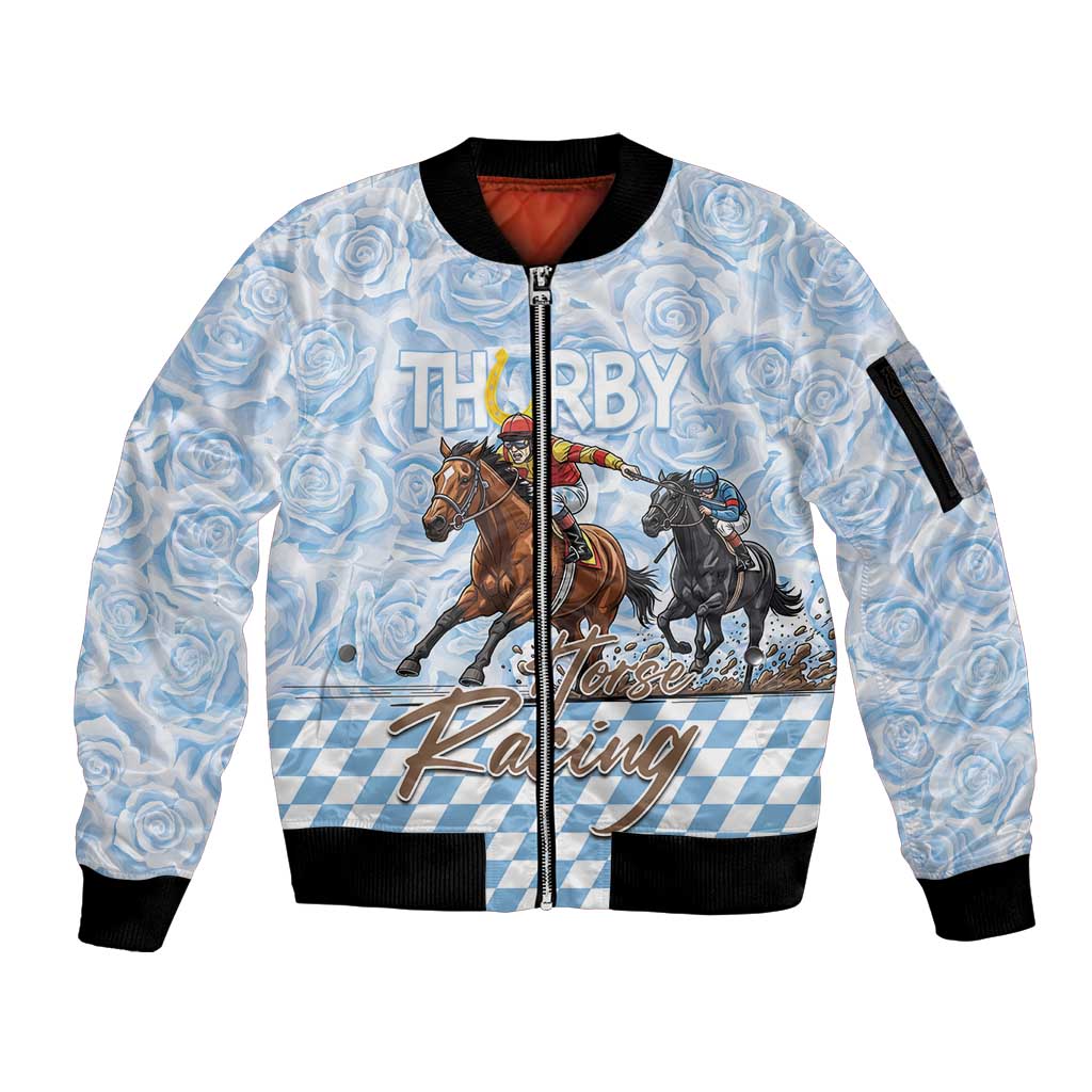 Kentucky Horse Racing Thurby Sleeve Zip Bomber Jacket