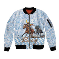 Kentucky Horse Racing Thurby Sleeve Zip Bomber Jacket