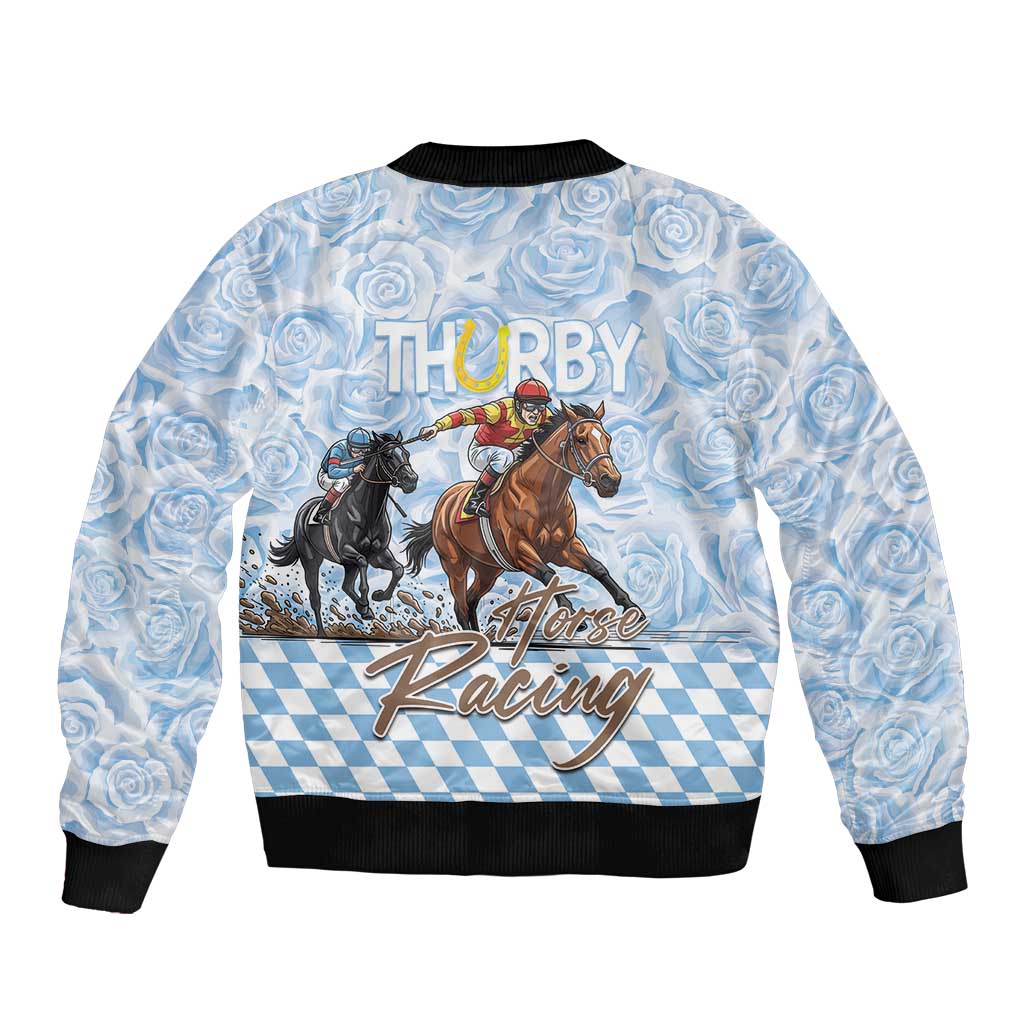 Kentucky Horse Racing Thurby Sleeve Zip Bomber Jacket