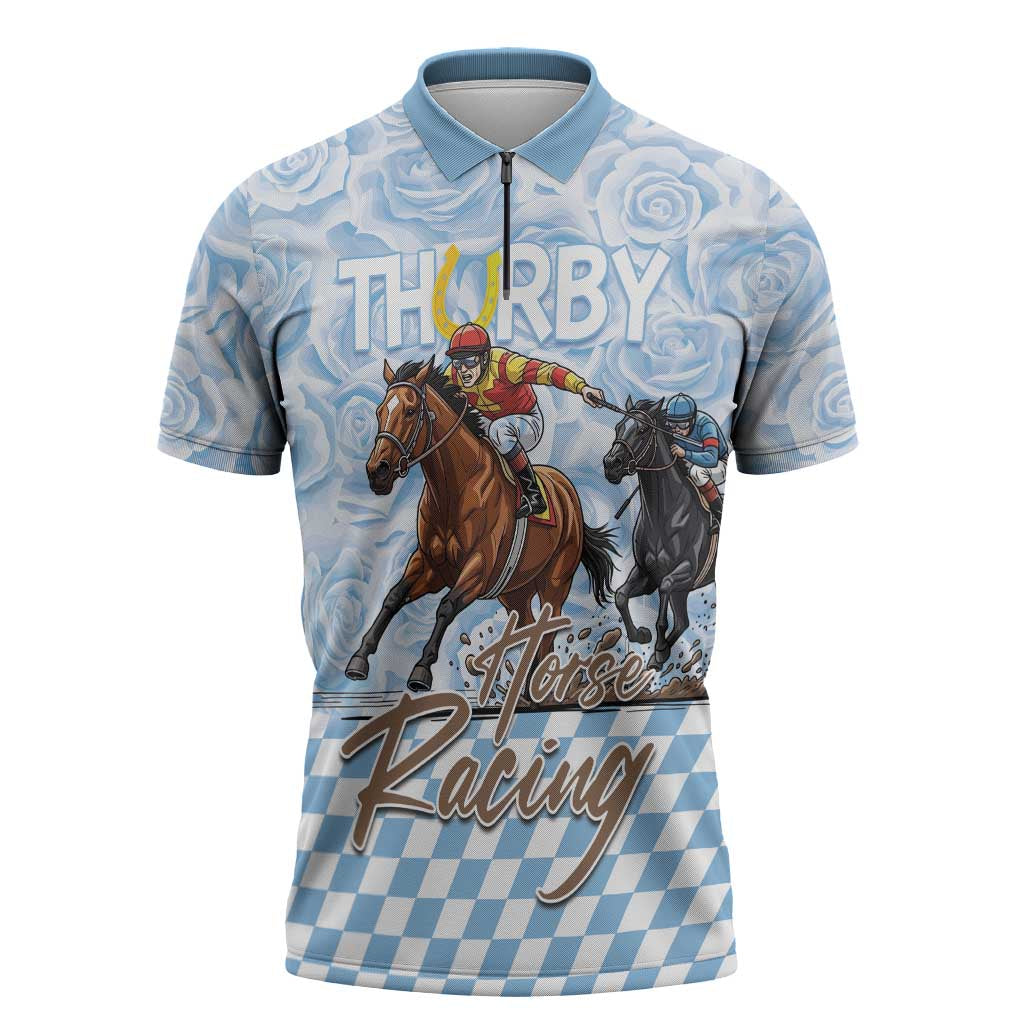 Kentucky Horse Racing Thurby Zipper Polo Shirt