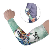 Kentucky Horse Racing Personalized Arm Sleeves Churchill Downs Roses Pastel Green