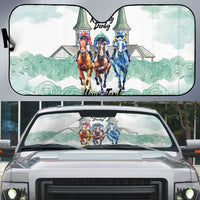 Kentucky Horse Racing Personalized Auto Sun Shade Churchill Downs Roses Pastel Green