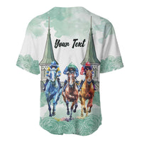 Kentucky Horse Racing Personalized Baseball Jersey Churchill Downs Roses Pastel Green