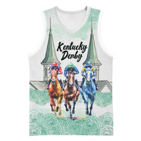 Kentucky Horse Racing Personalized Basketball Jersey Churchill Downs Roses Pastel Green