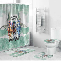Kentucky Horse Racing Personalized Bathroom Set Churchill Downs Roses Pastel Green