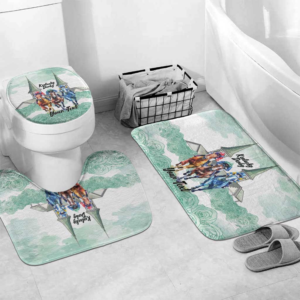Kentucky Horse Racing Personalized Bathroom Set Churchill Downs Roses Pastel Green
