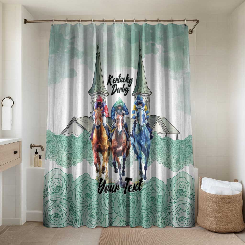 Kentucky Horse Racing Personalized Bathroom Set Churchill Downs Roses Pastel Green