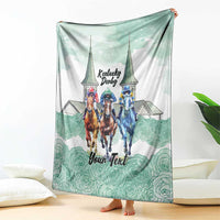 Kentucky Horse Racing Personalized Blanket Churchill Downs Roses Pastel Green
